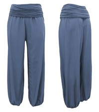 Pumphose Damen Baggy Harem-Stil Hüfthose Pluderhose Ballonhose Aladinhose 38-48