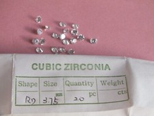 20 Stück Cubic Zirkonia -Ø 3,75mm - rund- klar - Brillantschliff Nr. 3 - MG 37