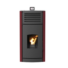 A++ Robin Wood Enya Aqua Pelletofen Wasserführend 15kW Pelletkamin Heizung Rot