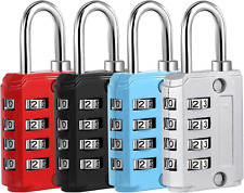 4 Stück Vorhängeschloss Zahlenschloss Klein, 4 Stellig Kofferschloss Schloss Mit