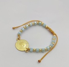 Nazar ceyrek bileklik - ceyrek, gold