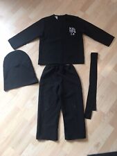NINJA Kinder Kostüm schwarz Jungen Karneval Fasching Gr. 128