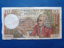 10 FRANCS ° Dix Francs ° Banque de France ° Banknote ° Voltair °  N° 59653 H. 43