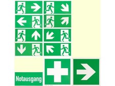 Fluchtweg Notausgang Schild ASR A1.3 Rettungsweg Kunststoff Folie nachleuchtend
