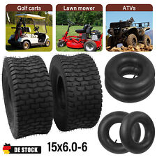 2x Schlauch 2x Reifenmantel 15x6.00-6 15x6-6 für Rasentraktor Aufsitzmäher DE