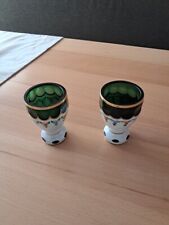 2 Becher Böhmen Überfangglas um 1930