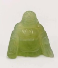 Buddha lachend Edelsteinbuddha aus grünem Jade Handarbeit FengShui Glücksbuddha
