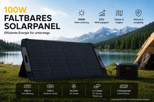 100w solarpanel faltbar - 100w,