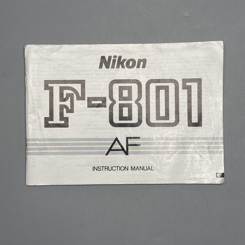 Nikon 801 instruction - f-801,