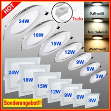 LED Panel Einbaustrahler Einbauleuchte Deckenleuchte spot Ultraslim Rund/Quadrat