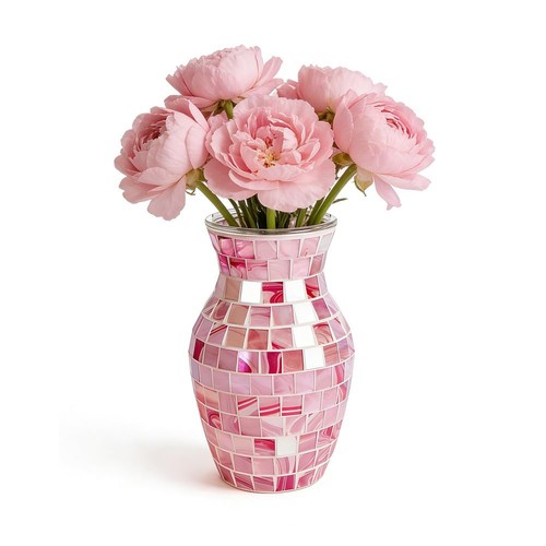 Pinke glasvase 20cm modern - pinke,