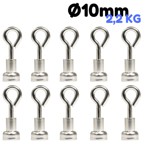 Neodym topfmagnet ösen - 10,