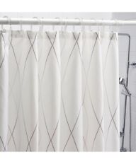 Ikea BASTSJON Duschvorhang, weiß/grau/beige,180x200 cm.,