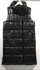 PageOne Maxi Lederimitat Weste Vest Gefüttert Eingriffstaschen Neu Schwarz Gr.38