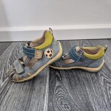 Sandale Halbsandale Superfit geschlossene Zehen blau grün Fußball Gr. 25