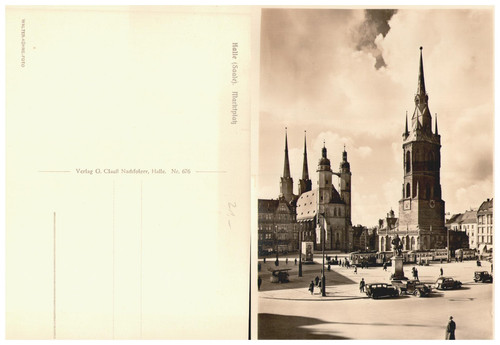 Ansichtskarte halle saale - ansichtskarte,