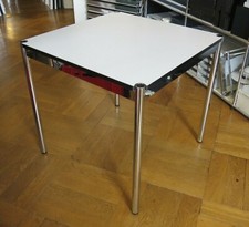 * USM Haller Tisch Beistelltisch 75x75x72 * weiß perlgrau Küchentisch Esstisch *