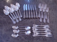 Elegantes Silberbesteck Rokoko für 6 Personen 29 Teile Silber 100er TOP !