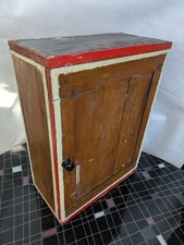 Holzschrank Antik Wandschrank Hängeschrank Vitrine mit Thermometer Chabby Shick