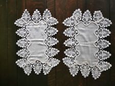 Tischdeckchen Set Rechteckig mit Spitzenrand Beige