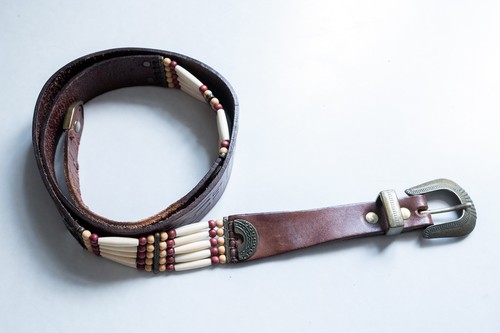 Western gürtel leder perlen - western,