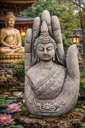 Asiatische buddha statue hand - ,