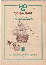 DDR Speisekarte Dresden Hansa