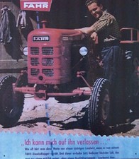 Altes Reklame Blechschild Oldtimer Traktor Fahr Acker Schlepper