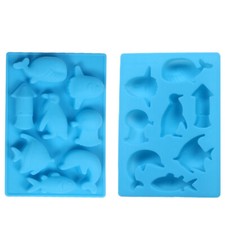 Silikonform Molds Meerestiere Klein Backform Pinguin Wal Delfin Fisch Qualle
