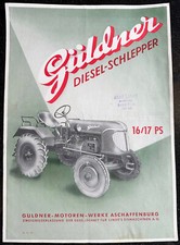 Seltenes Prospekt Güldner AF15 16/17PS Diesel - Schlepper Traktor um 1950