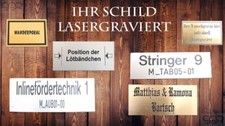 Pokal Schild Maschinenbeschriftung Gravur Klingelschild Briefkasten viele Farben