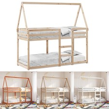 Etagenbett mit Dach Massivholz Kiefer Hochbett Einzelbett Stockbett Holzbett Neu