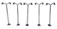 5 Laternen Lampen Doppelseitig - ca. 14 cm hoch Gittermastleuchten  HO H0 1:87
