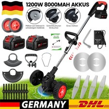 Elektro Akku Rasentrimmer mit 2Akku und Ladegerät Freischneider Motorsense 1200W