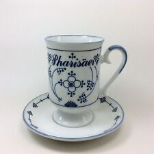 Julius Lange JL Kaffeebecher Henkelbecher Pharisäer Strohblume Indisch Blau