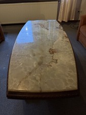 Wohnzimmertisch Vintage mit Marmorplatte