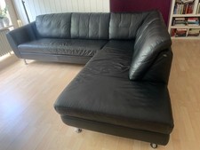 Eckgarnitur  in schwarzem longlife Leder von W. Schillig in sehr gutem Zustand