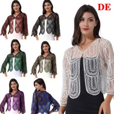 Damen Bolero Jacke Blazer Brautstola Jäckchen Brautkleid Abendkleid Partykleid