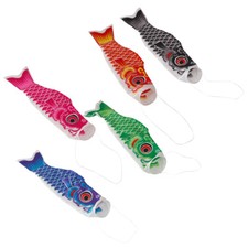 5 Stück 40 cm Japanischer Windsack Karpfen Flagge Koi Nobori Fisch Drachen Streamer Wohndeko