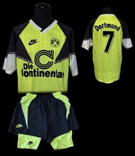 BvB Trikot Set Matchworn 90/91 Poschner Spielertrikot Hose Dortmund Playershirt