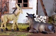 Ochs und Esel Krippenfiguren aus Polyresin. Ochse 12x7cm. Esel 10x10 cm.