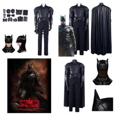 The Batman Bruce Wayne Cosplay Costume Pants Cloak and Mask Halloween full Suit