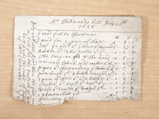 Antique 1685 Handwritten Bill