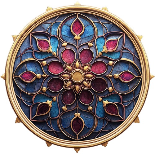 Sticker stained glass pink - sticker,