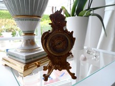 Kleine antike Kaminuhr aus Metall (Messing) barock Stil Vintage mit mech. Werk