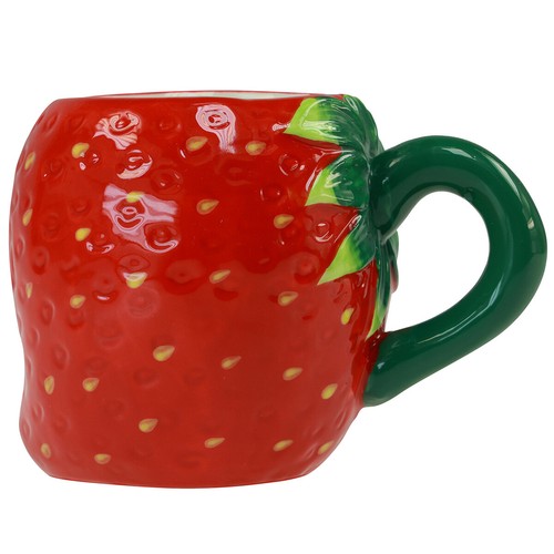 Keramiktasse erdbeer deko - keramiktasse, erdbeer-deko