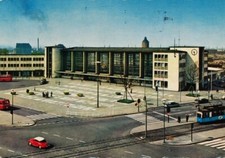 129-Ansichtskarte Heidelberg Hauptbahnhof Bundesbahn Eisenbahn Verkehr Neckar 