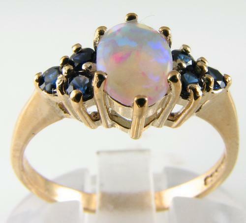 9kt gold opal saphir - gold,