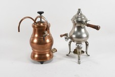 Q45A14- Alte Kupfer Kaffeemaschine und Samowar Metall WMF Straußenmarke