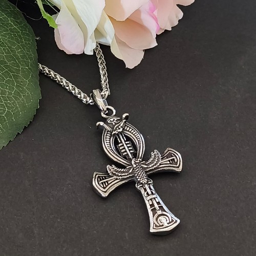 Ankh anhänger kette edelstahl - anhänger,